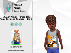 Sims 4 — Looney Tunes - Space Jam Tank Tops for Toddler - Set 6 by David_Mtv2 — Available in 10 swatches for toddler