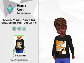 Sims 4 — Looney Tunes - Space Jam Sweatshirts for Toddler - Set 6 by David_Mtv2 — Available in 10 swatches for toddler
