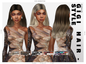 Sims 4 — LeahLillith Gigi Hairstyle by Leah_Lillith — Gigi Hairstyle Set All LODs Smooth bones Custom CAS thumbnail Works