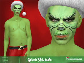 Sims 4 — Grinch Skin Male by MSQSIMS — This Male Grinch Skin is a standalone and for Teen-Elder suitable. You can find it