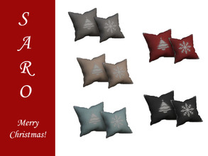 Sims 4 — SARO-Xmas pillows by SSR99 — pillows for the couch from the same collection! u might want to use the Alt key to