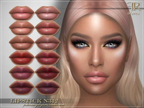 Sims 4 — Lipstick N312 by FashionRoyaltySims — Standalone Custom thumbnail 12 color options HQ texture Compatible with HQ