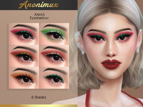 Sims 4 — XMAS Eyeshadow by Anonimux_Simmer — - 6 Shades - Compatible with the color slider - BGC - HQ - Thanks to all CC