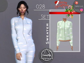 Sims 4 — SET 028 - Sweater (PJs) by Camuflaje — Christmas set that includes a sweater and pants/ Inspired by Missguided