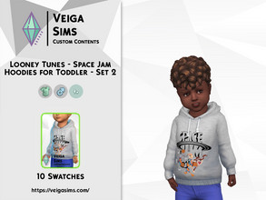 Sims 4 — Looney Tunes Space Jam Hoodies for Toddler - Set 2 by David_Mtv2 — Available in 10 swatches for toddler only. -