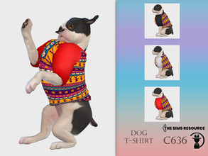 Sims 4 — Dog T-shirt C636 by turksimmer — 3 Swatches Compatible with HQ mod Works with all of skins Custom Thumbnail All