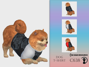 Sims 4 — Dog T-shirt C638 by turksimmer — 3 Swatches Compatible with HQ mod Works with all of skins Custom Thumbnail All