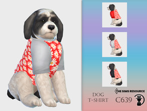 Sims 4 — Dog T-shirt C639 by turksimmer — 3 Swatches Compatible with HQ mod Works with all of skins Custom Thumbnail All