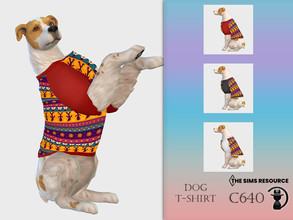 Sims 4 — Dog T-shirt C640 by turksimmer — 3 Swatches Compatible with HQ mod Works with all of skins Custom Thumbnail All