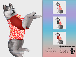 Sims 4 — Dog T-shirt C643 by turksimmer — 3 Swatches Compatible with HQ mod Works with all of skins Custom Thumbnail All