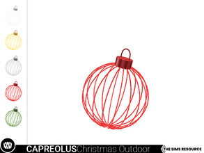 Sims 4 — Capreolus Christmas Ball Light by wondymoon — - Capreolus Christmas Outdoor Decorations - Christmas Ball Light -