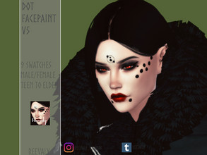 Sims 4 — Dot Facepaint V5 by Reevaly — 9 Swatches. Teen to Elder. Male and Female. Base Game compatible. Please do not