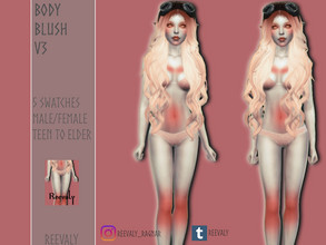 Sims 4 — Body Blush V3 by Reevaly — 5 Swatches. Teen to Elder. Male and Female. Base Game compatible. Please do not