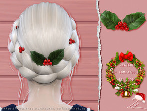Sims 4 — Holly Hairpins for kids by _zy — 2 colors All lods HQ compatible