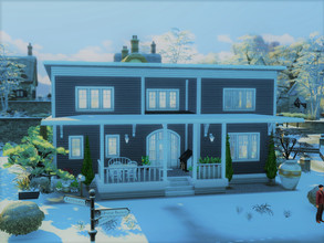 Sims 4 — Grey and White Cottage no cc by sgK452 — Lot 20x15 spacious house refined decoration for a family with two