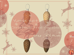 Sims 4 — [SJB] Yara set Christmas tree toy cone by Ylka by Ylka — A Christmas cone toy that you can place on your tree.