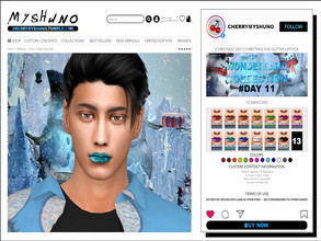 Sims 4 — CHRISTMAS 2021 - Christmas Eve Glitter Lipstick by cherrymyshuno — - 13 swatches - hq textures - teen - elder -
