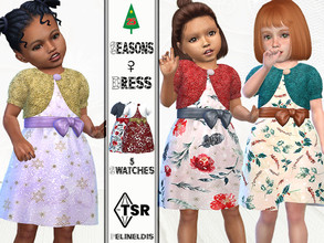 Sims 4 — Christmas Dress - Needs EP Seasons by Pelineldis — A cute christmas dress for toddler girls in five design