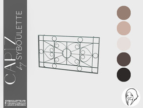 Sims 4 — Capiz - Ironwork balustrade by Syboubou — This is a decor balustrade to place behind windows.