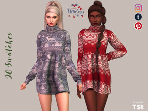 Sims 4 — Christmas Dress - MDR18 by laupipi2 — Enjoy this new Christmas dress in 20 colours :) -Custom mesh, all LODs