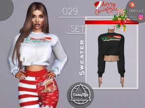 Sims 4 — CHRISTMAS SET 029 - Sweater by Camuflaje — Christmas set that includes a sweater and pants I wish you the