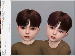 Sims 4 — Jeju Hair for Toddler by magpiesan — K style short haircuts in 40 colors for Toddler. HQ compatible and hat