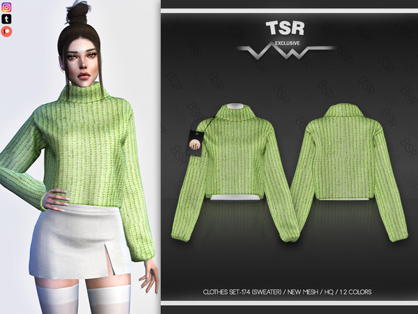 Sims 4 — CLOTHES SET-174 (SWEATER) BD599 by busra-tr — 12 colors Adult-Elder-Teen-Young Adult For Female Custom thumbnail