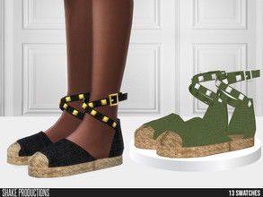 Sims 4 — 811 - Espadrilles by ShakeProductions — Shoes/Flats New Mesh All LODs Handpainted 14 Colors