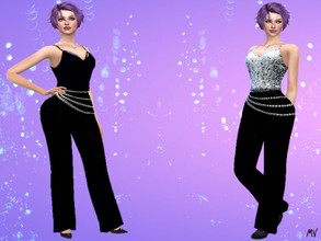 Sims 4 — overalls by MeuryVidal — Basic black jumpsuit with color details on top for you to wear on different occasions.