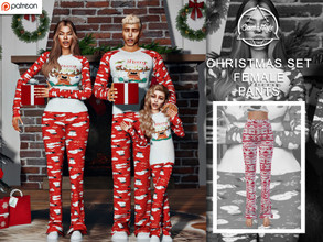 Sims 4 — [PATREON] Christmas PJ Collection - FEMALE (Pants) by Camuflaje — * New mesh * Compatible with the base game *