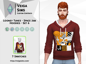 Sims 4 — Looney Tunes - Space Jam Hoodies - Set 6 by David_Mtv2 — Available in 8 swatches for child only. - black; -