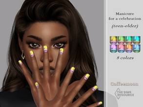 Sims 4 — Manicure for a celebration by coffeemoon — "Rings" category 8 color options for female only: teen,
