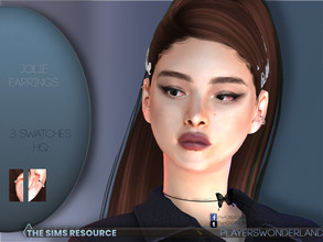 Sims 4 — Jolie Earrings by PlayersWonderland — A pair of 3 different piercings/earrings (helix, conch & tragus). They