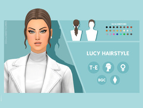 Sims 4 — Lucy Hairstyle by simcelebrity00 — Hello Simmers! This low pony, wavy, and hat compatible hairstyle is available