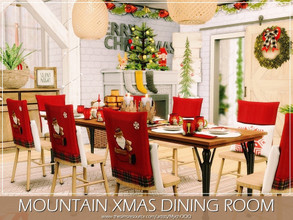 Sims 4 — Mountain Xmas Dining Room by MychQQQ — Value: $ 16,054 Size: 8x7 