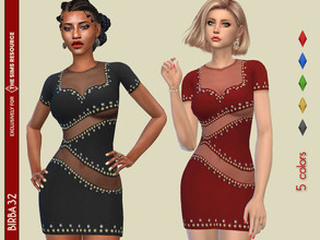 Sims 4 — Happy New Year 2022 Dress by Birba32 — A short dress with transparent parts to celebrate the new year's eve. 5