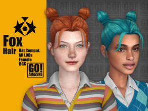 Sims 4 — Fox Hair by GoAmazons — >Base game compatible female hairstyle >Hat compatible >From Teen to Elder