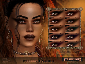 Sims 4 — Steampunked - Barnaby Eyeliner by MSQSIMS — This Steampunk Eyeliner is available in 10 Swatches. It is suitable