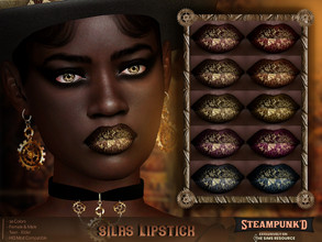 Sims 4 — Steampunked - Silas Lipstick by MSQSIMS — This Steampunk Lipstick is available in 10 Swatches. It is suitable