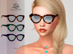 Sims 4 — Lola Sunglasses by Suzue — -New Mesh (Suzue) -10 Swatches -For Female and Male (Teen to Elder) -HQ Compatible