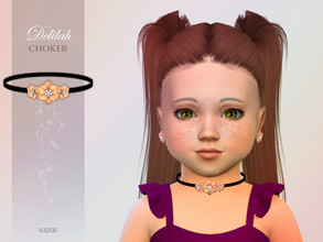 Sims 4 — Delilah Choker Toddler by Suzue — -New Mesh (Suzue) -12 Swatches -For Female (Toddler) -HQ Compatible
