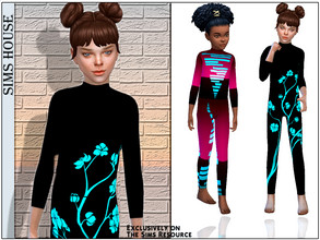 Sims 4 — Kids yoga suit top by Sims_House — Kids yoga suit top 8 color options. Can be combined with kids yoga pants and