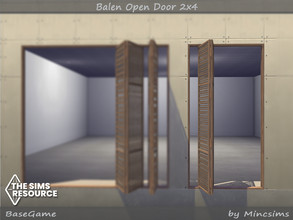 Sims 4 — Balen Open Door 2x4 by Mincsims — for medium wall 8 swatches