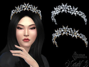 Sims 4 — Winter snowflakes headband by Natalis — Winter snowflakes headband. 3 crystal shadows. 2 metal colors. Female