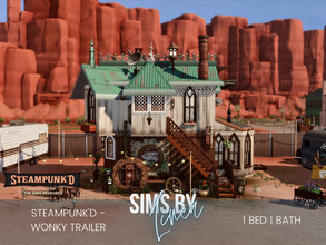 Sims 4 — Steampunked - Wonky Trailer by SIMSBYLINEA — Steampunk'd - Nobody knows how this wonky trailer ended up on this