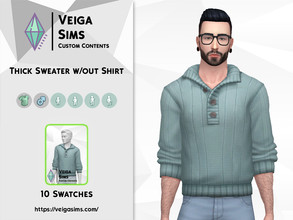 Sims 4 — Thick Sweater without Shirt by David_Mtv2 — I edited the mesh removing the shirt into this sweater and removed