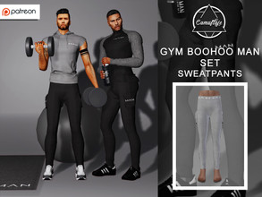 Sims 4 — [PATREON] GYM BOOHOO MAN - Sweatpants by Camuflaje — * New mesh * Compatible with the base game * HQ * All LODs