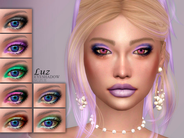 Sims 4 — Luz Eyeshadow N26 by Suzue — -15 Swatches -For Female (Teen to Elder) -HQ Compatible