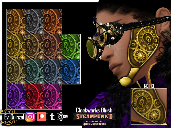 Sims 4 — Steampunked - Clockworks Blush by EvilQuinzel — Steampunk blush for your adventurous sims! - Blush category; -