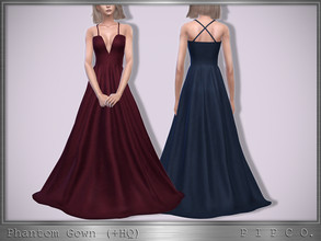 Sims 4 — Phantom Gown II by Pipco — An elegant gown in 20 colors. Base Game Compatible New Mesh All Lods HQ Compatible